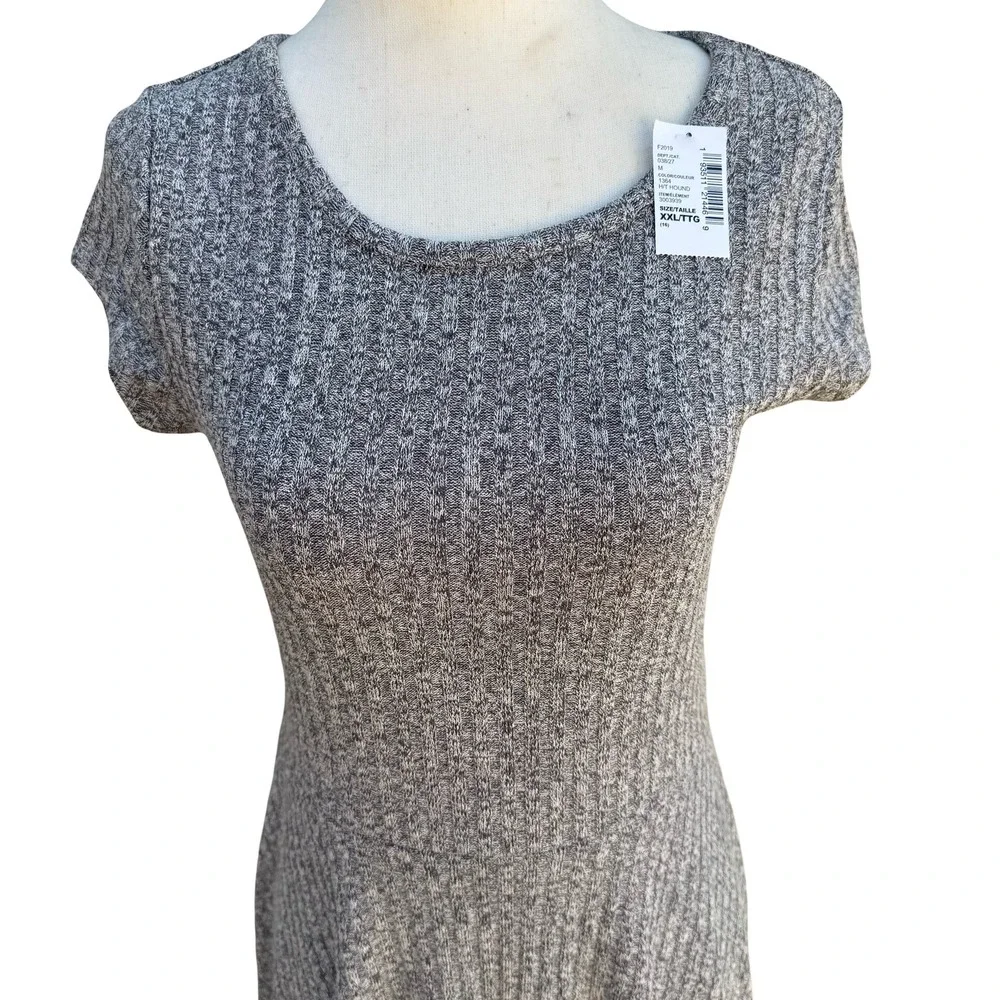The‎ Childrens Place Ribbed Marl Skater Dress Lattice Back Jr XXL Womens S NEW